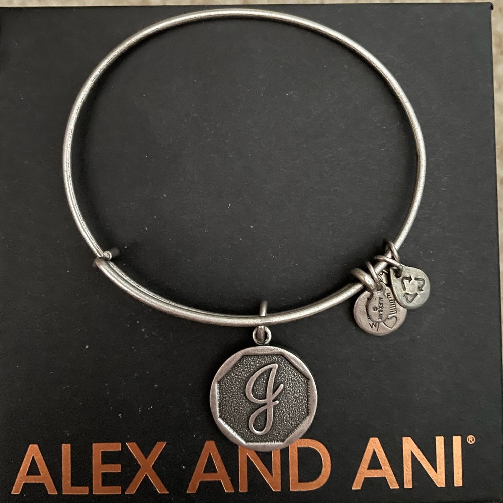 Alex and Ani “J” Initial Bangle